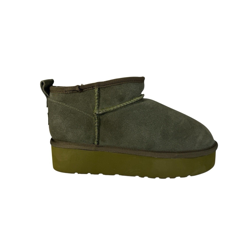 Lamo Water Resistant Suede Platform Boots Ellie Olive Wmn's No Sz Fits 7  No Box